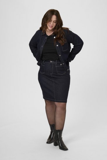 Kaffe Curve Roria Denim Skirt Dark Blue - Kjolar - 