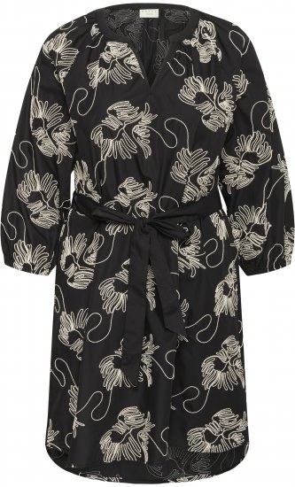 Kaffe Curve Kimmie Dress Black Chalk Embroidery - Midiklänningar - 