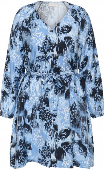 Kaffe Curve Aliana Dress Blue Flower Animal - Midiklänningar - 