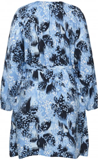 Kaffe Curve Aliana Dress Blue Flower Animal - Midiklänningar - 
