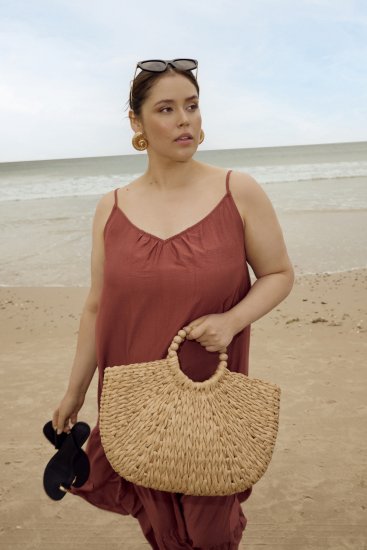 Kaffe Curve Emilia Dress Henna Brown - Maxiklänningar - 