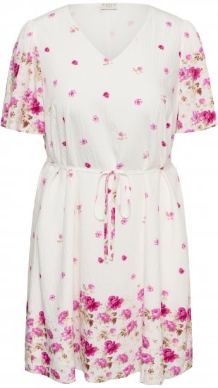 Kaffe Curve Rosa Mini Dress White Rose Border Flower - Miniklänningar - 