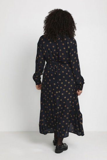 Kaffe Curve Olivia Klänning Svart med Bruna Prickar - Klänningar - 