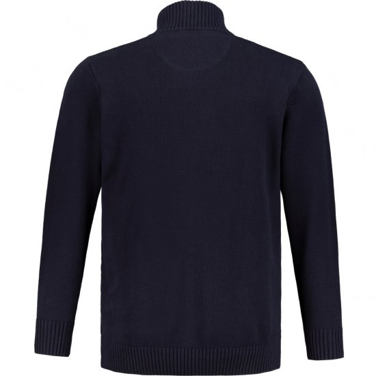JP1880 Cardigan Knitted with Zipper Navy TALL - HERRKLÄDER MT-6XLT - Kläder för långa män