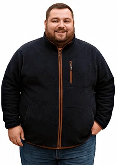 Espionage FL048 Microfleece Jacket Navy - Jackor - Stora jackor - 2XL-12XL