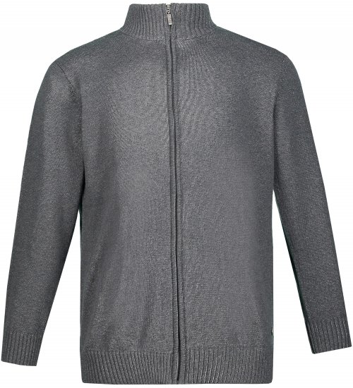 JP1880 Cardigan Knitted with Zipper Grey - Tröjor & hoodies - Stora hoodies & tröjor - 2XL-14XL