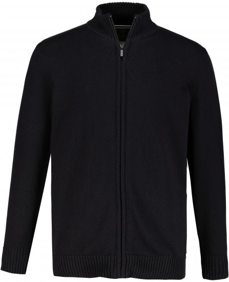 JP1880 Sweater Knitter with Zipper Black - Tröjor & hoodies - Stora hoodies & tröjor - 2XL-14XL