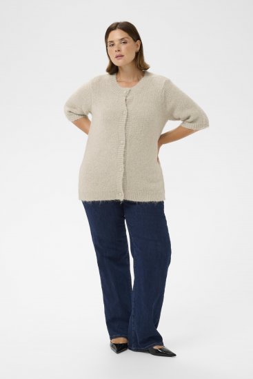 Kaffe Curve Emilia Cardigan Feather Grey Melange - Koftor - 