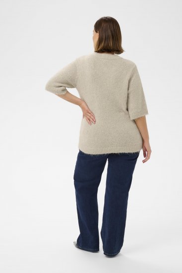 Kaffe Curve Emilia Cardigan Feather Grey Melange - Koftor - 