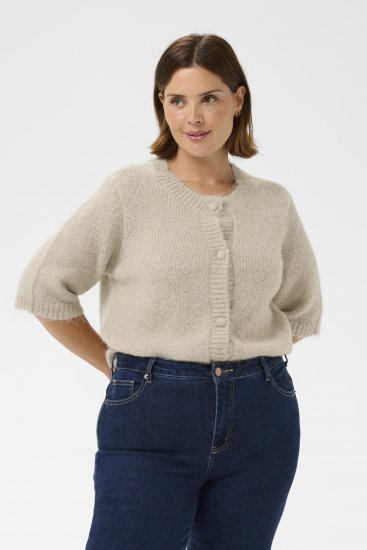 Kaffe Curve Emilia Cardigan Feather Grey Melange - Koftor - 