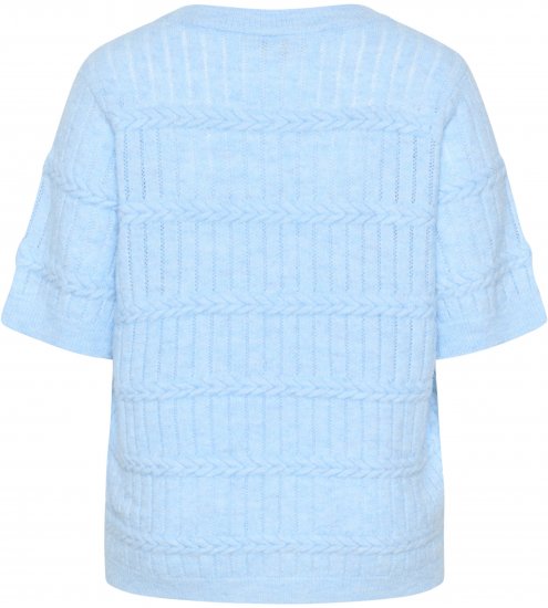 Kaffe Curve Minia Pullover Powder Blue Melange - Stickade tröjor - 