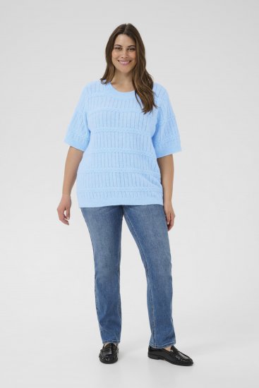 Kaffe Curve Minia Pullover Powder Blue Melange - Stickade tröjor - 