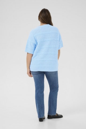 Kaffe Curve Minia Pullover Powder Blue Melange - Stickade tröjor - 