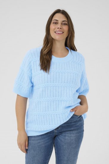 Kaffe Curve Minia Pullover Powder Blue Melange - Stickade tröjor - 