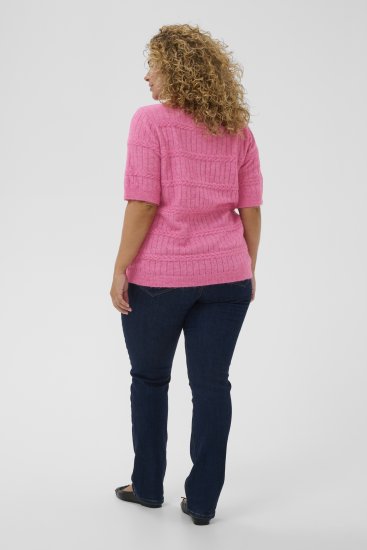 Kaffe Curve Minia Pullover Pink Power Melange - Stickade tröjor - 