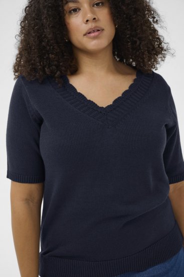 Kaffe Curve Leani Knitted Pullover Midnight Marine - Stickade tröjor - 