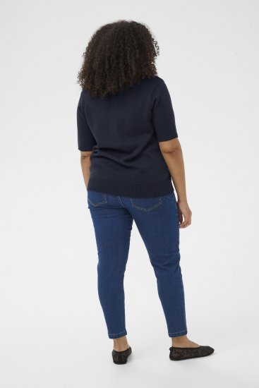 Kaffe Curve Leani Knitted Pullover Midnight Marine - Stickade tröjor - 
