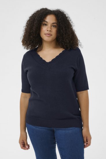 Kaffe Curve Leani Knitted Pullover Midnight Marine - Stickade tröjor - 