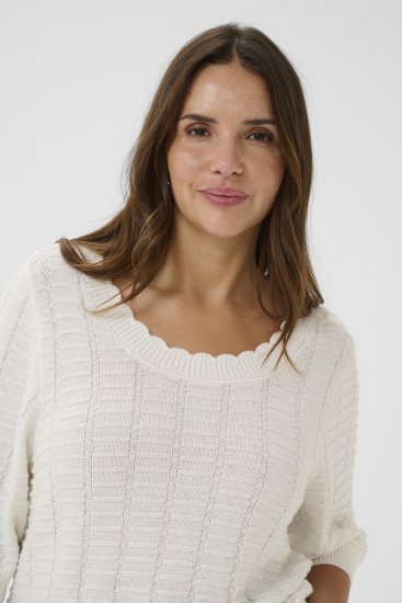 Kaffe Curve Lotia Pullover Chalk - Stickade tröjor - 