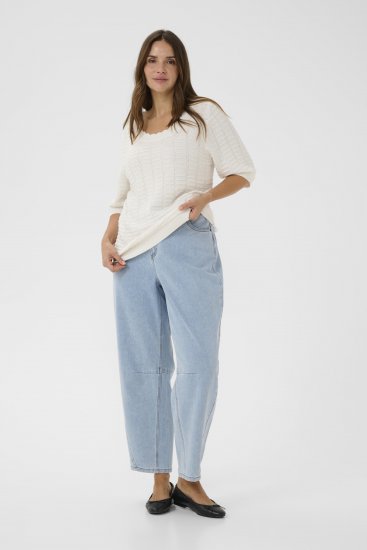 Kaffe Curve Lotia Pullover Chalk - Stickade tröjor - 