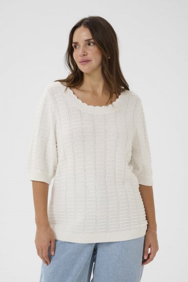 Kaffe Curve Lotia Pullover Chalk - Stickade tröjor - 