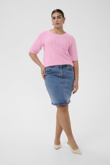 Kaffe Curve Lotia Pullover Pink Frosting - Stickade tröjor - 