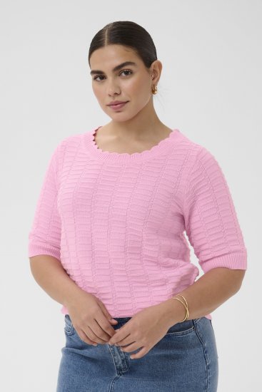 Kaffe Curve Lotia Pullover Pink Frosting - Stickade tröjor - 