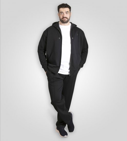 Duke Kenilworth Pin Tuck Sleeves Zip Through Hoodie Dark Navy TALL - TALL tröjor - 