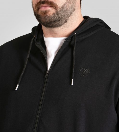 Duke Kenilworth Pin Tuck Sleeves Zip Through Hoodie Dark Navy TALL - TALL tröjor - 