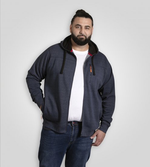 D555 Mansfield Hoodie with Zipper Navy - Tröjor & hoodies - Stora hoodies & tröjor - 2XL-14XL