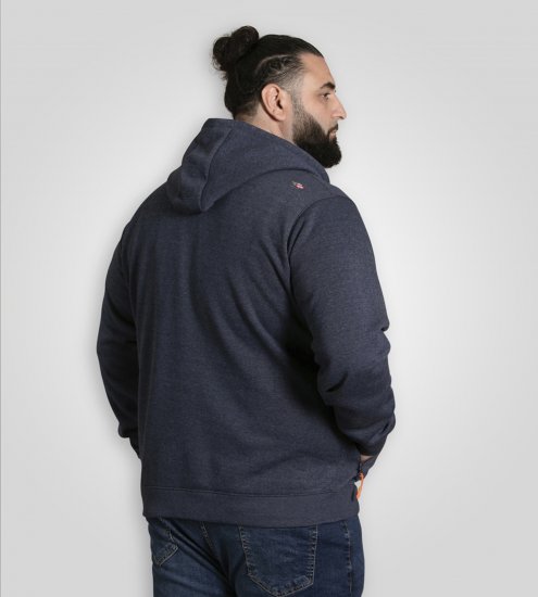 D555 Mansfield Hoodie with Zipper Navy - Tröjor & hoodies - Stora hoodies & tröjor - 2XL-14XL