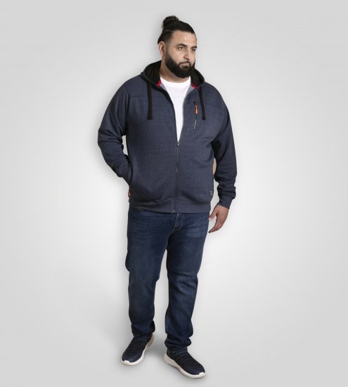 D555 Mansfield Hoodie with Zipper Navy - Tröjor & hoodies - Stora hoodies & tröjor - 2XL-14XL