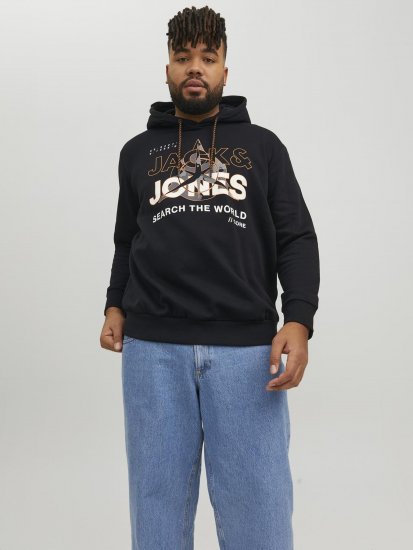 Jack & Jones Hunt Hoodie Black - Tröjor & hoodies - Stora hoodies & tröjor - 2XL-14XL