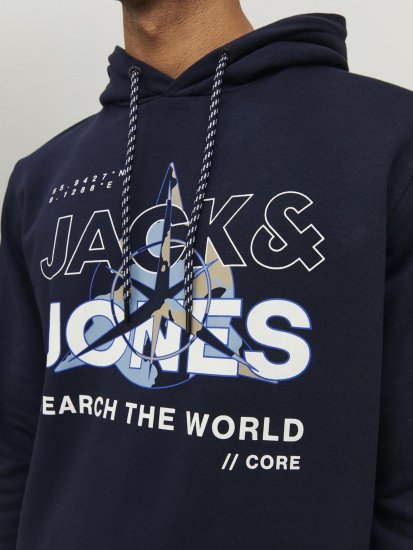 Jack & Jones Hunt Hoodie Navy - Tröjor & hoodies - Stora hoodies & tröjor - 2XL-14XL