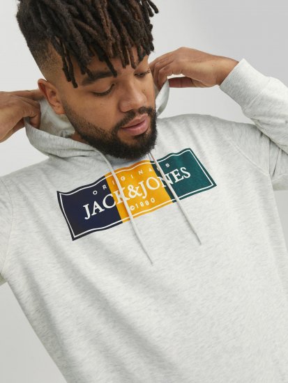 Jack & Jones Codyy Hoodie White - Tröjor & hoodies - Stora hoodies & tröjor - 2XL-14XL