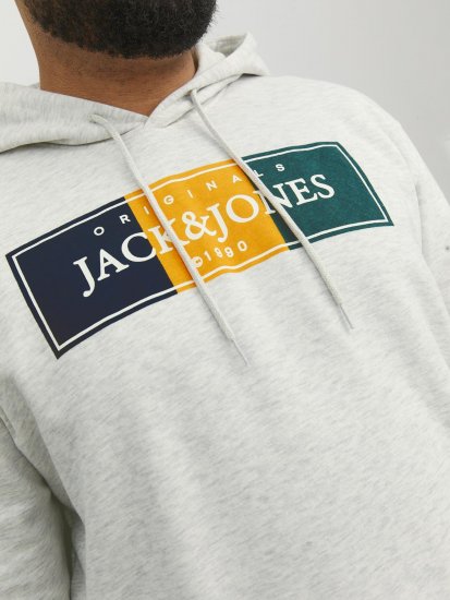 Jack & Jones Codyy Hoodie White - Tröjor & hoodies - Stora hoodies & tröjor - 2XL-14XL