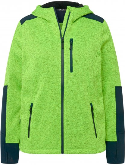 Ulla Popken Contrast Inserts Sweater Knit Hoodie Light Green - Collegetröjor & hoodies - 