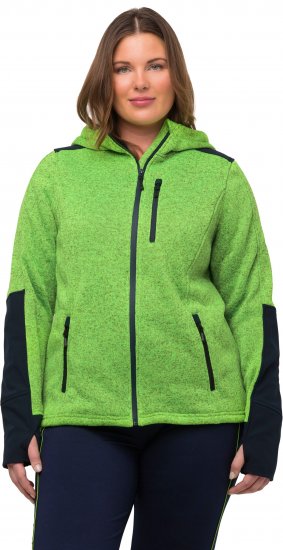 Ulla Popken Contrast Inserts Sweater Knit Hoodie Light Green - Collegetröjor & hoodies - 