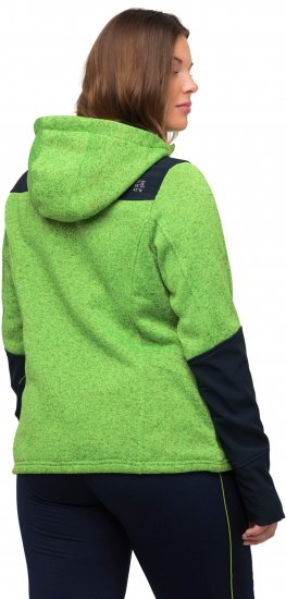Ulla Popken Contrast Inserts Sweater Knit Hoodie Light Green - Collegetröjor & hoodies - 
