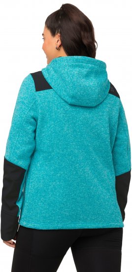 Ulla Popken Contrast Inserts Sweater Knit Hoodie Aquamarine - Collegetröjor & hoodies - 