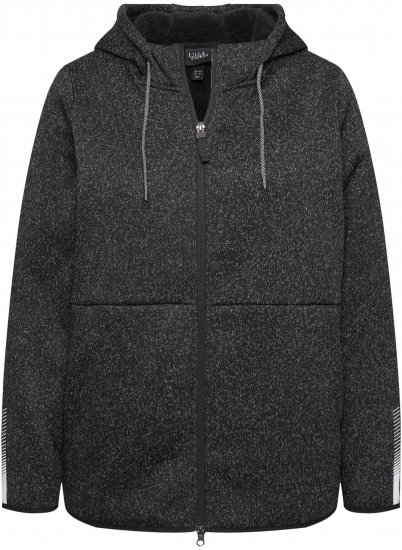 Ulla Popken Sweater Knit Fleece Hoodie Black - Collegetröjor & hoodies - 