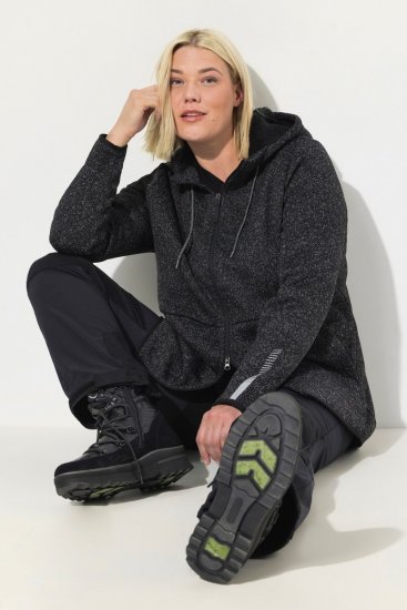 Ulla Popken Sweater Knit Fleece Hoodie Black - Collegetröjor & hoodies - Mjuka tröjor och hoodies i stora storlekar