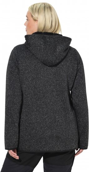 Ulla Popken Sweater Knit Fleece Hoodie Black - Collegetröjor & hoodies - 