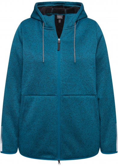 Ulla Popken Sweater Knit Fleece Hoodie Dark Petrol - Collegetröjor & hoodies - 