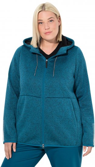 Ulla Popken Sweater Knit Fleece Hoodie Dark Petrol - Collegetröjor & hoodies - 
