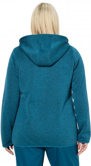 Ulla Popken Sweater Knit Fleece Hoodie Dark Petrol - Collegetröjor & hoodies - 