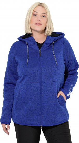 Ulla Popken Sweater Knit Fleece Hoodie Capri Blue - Collegetröjor & hoodies - 