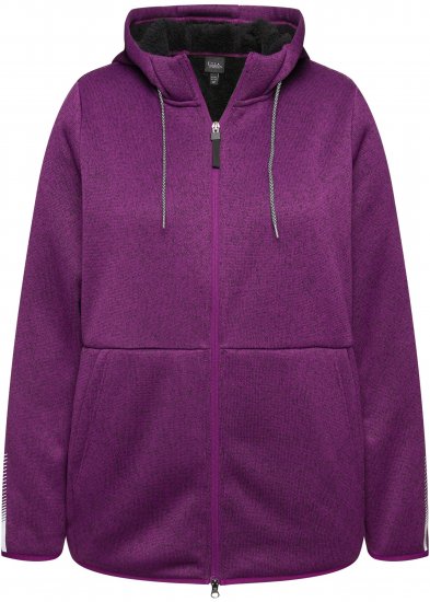 Ulla Popken Sweater Knit Fleece Hoodie Aubergine - Collegetröjor & hoodies - 