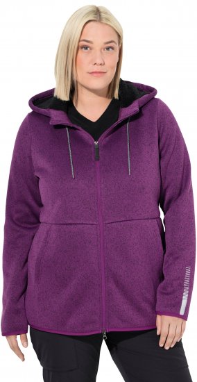 Ulla Popken Sweater Knit Fleece Hoodie Aubergine - Collegetröjor & hoodies - 