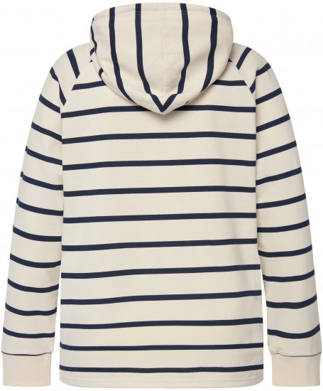 Ulla Popken Stripe Print Loungewear Hoodie Chalk - Collegetröjor & hoodies - 